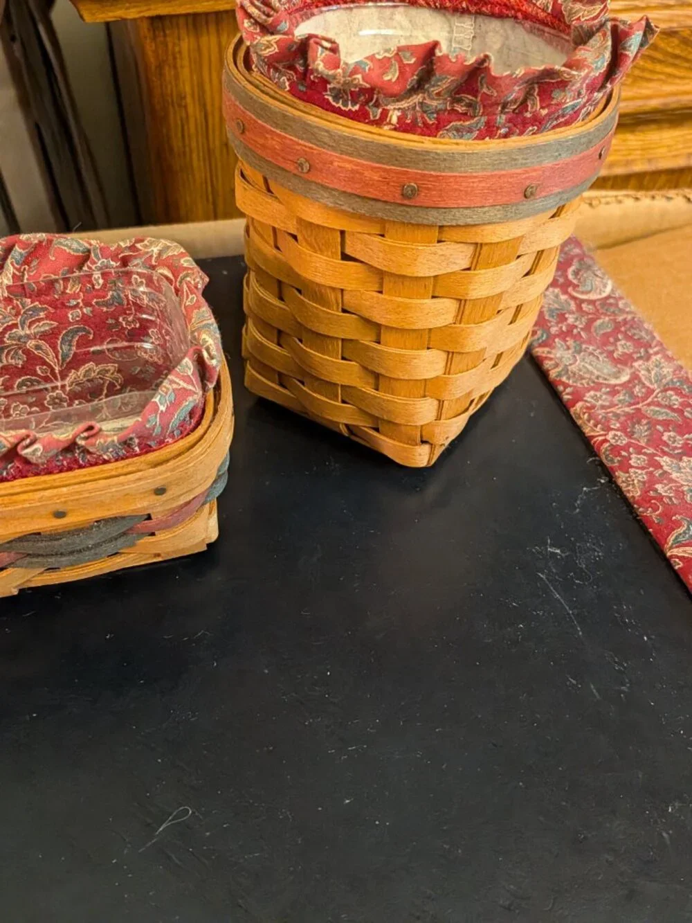 Longaberger Fathers Day Set With Calendar Pad and 3 FD Baskets
